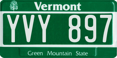 VT license plate YVY897