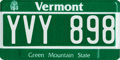 VT license plate YVY898