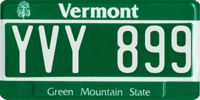 VT license plate YVY899