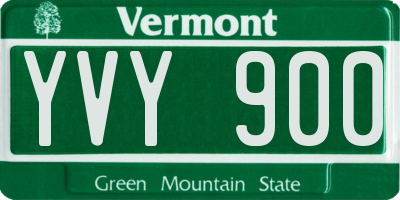 VT license plate YVY900