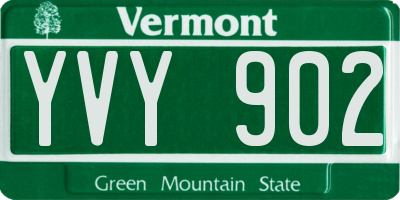 VT license plate YVY902