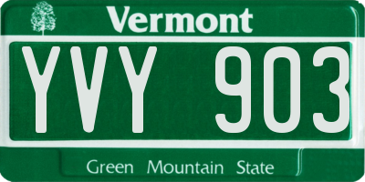 VT license plate YVY903