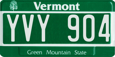 VT license plate YVY904