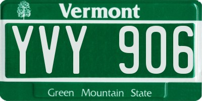 VT license plate YVY906