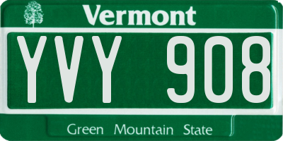 VT license plate YVY908