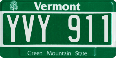 VT license plate YVY911