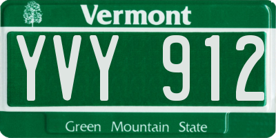 VT license plate YVY912