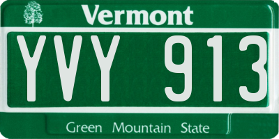 VT license plate YVY913