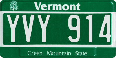VT license plate YVY914
