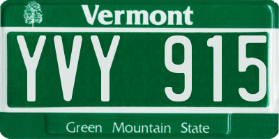 VT license plate YVY915