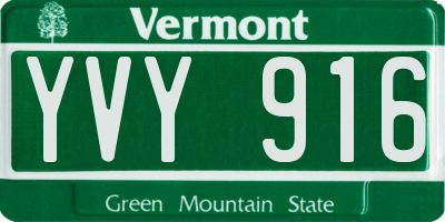 VT license plate YVY916