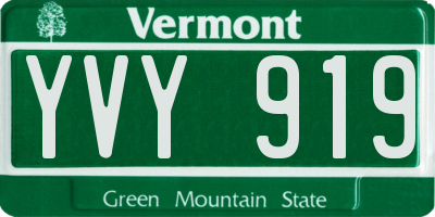 VT license plate YVY919