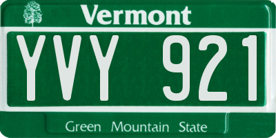 VT license plate YVY921