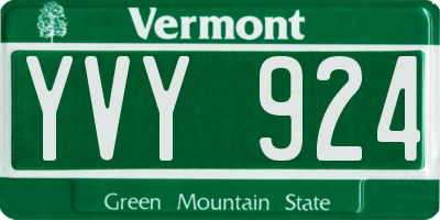 VT license plate YVY924