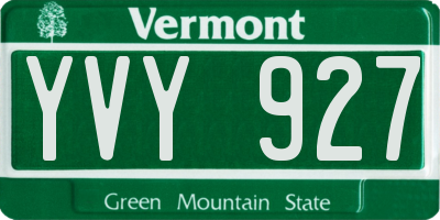 VT license plate YVY927