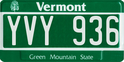 VT license plate YVY936