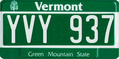VT license plate YVY937