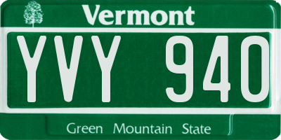 VT license plate YVY940