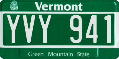 VT license plate YVY941