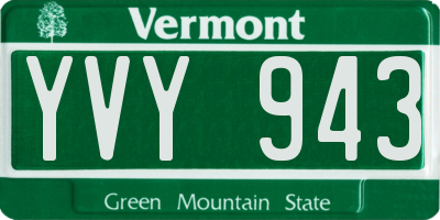 VT license plate YVY943