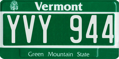 VT license plate YVY944