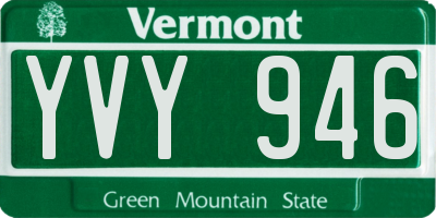 VT license plate YVY946