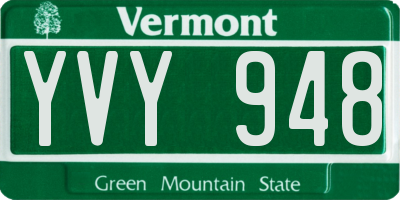 VT license plate YVY948