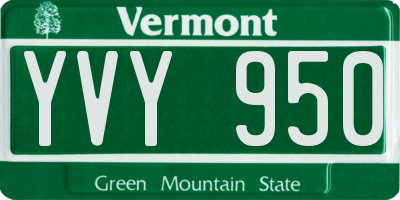 VT license plate YVY950