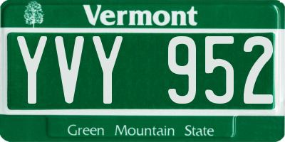 VT license plate YVY952