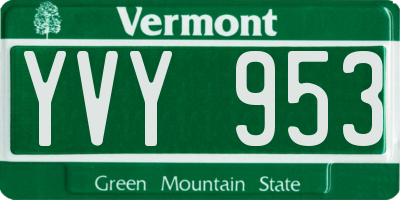 VT license plate YVY953