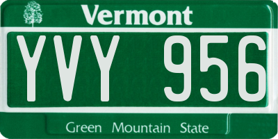 VT license plate YVY956