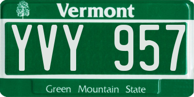 VT license plate YVY957