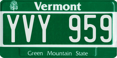 VT license plate YVY959