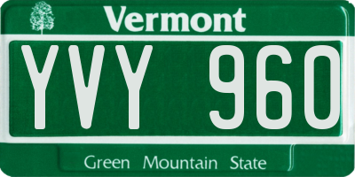 VT license plate YVY960