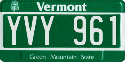 VT license plate YVY961