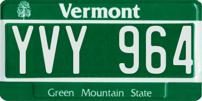 VT license plate YVY964