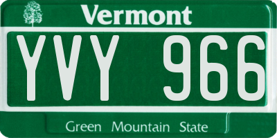 VT license plate YVY966