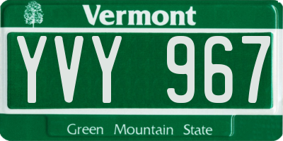 VT license plate YVY967