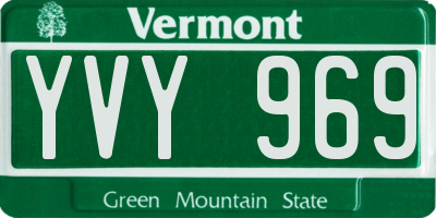 VT license plate YVY969