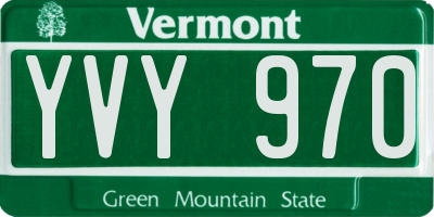 VT license plate YVY970