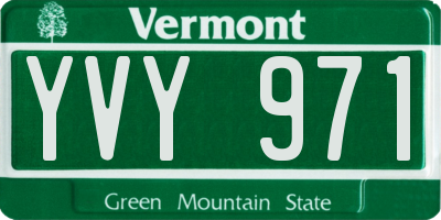 VT license plate YVY971