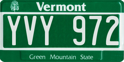 VT license plate YVY972