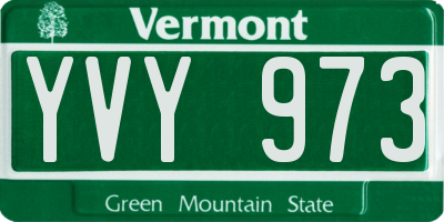 VT license plate YVY973