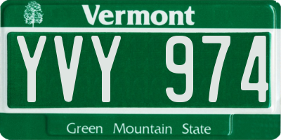 VT license plate YVY974