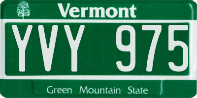 VT license plate YVY975