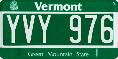 VT license plate YVY976