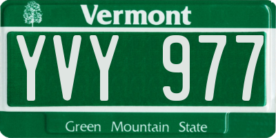 VT license plate YVY977