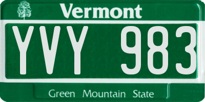 VT license plate YVY983