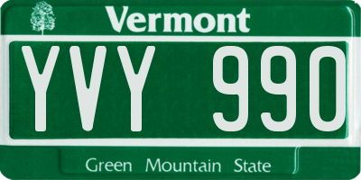 VT license plate YVY990