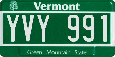 VT license plate YVY991